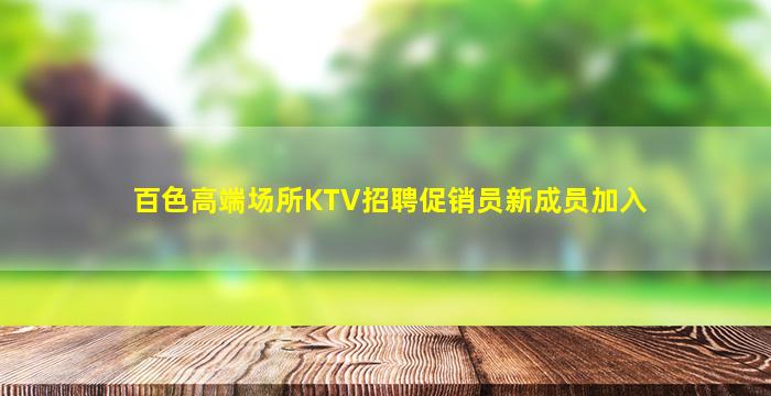 百色高端场所KTV招聘促销员新成员加入
